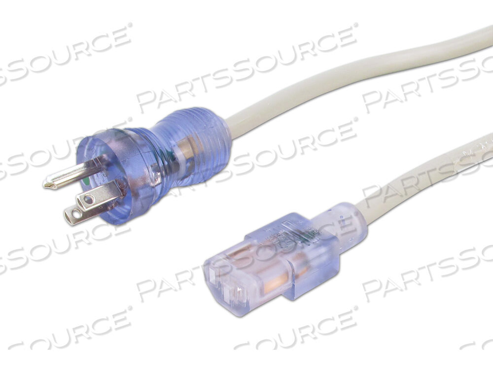 OEM#: RPC868SJT ШНУР ПИТАНИЯ МЕДИЦИНСКОГО КЛАССА, СЕРЫЙ, 16 AWG, 125 В ПЕРЕМЕННОГО ТОКА, 13 А, NEMA 5-15P, EN60320-C13, 3 ПРОВОДНИКА, 105 ГРАДУСОВ C от Replacement Parts Industries (RPI)
