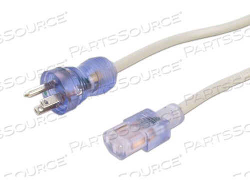 OEM#: RPC8693FT 16 AWG NEMA 5-15P - C13 ШНУР ПИТАНИЯ МЕДИЦИНСКОГО КЛАССА - СЕРЫЙ от Replacement Parts Industries (RPI)