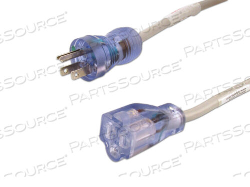 OEM#: RPC870УДЛИНИТЕЛЬНЫЙ ШНУР МЕДИЦИНСКОГО КЛАССА, СЕРЫЙ, 16 AWG, 125 В переменного тока, 13 А, NEMA 5-15P - NEMA 5-15R, ТЕРМОПЛАСТИК, 8 ФУТОВ от Replacement Parts Industries (RPI)