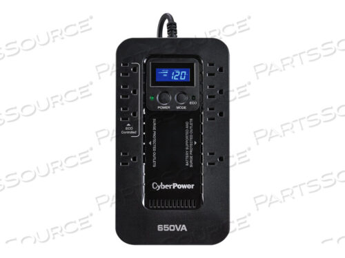 OEM#: EC650LCDECO LCD (8) 5-15R розетки 5-футовый шнур 5-15P вилка 15A зеленый RJ11 3 года гарантии от CyberPower