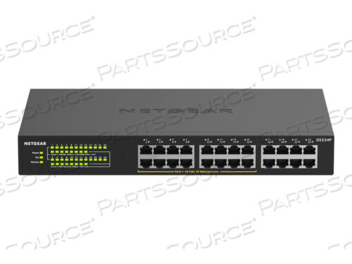 OEM#: GS324P-100NASGS324P 24-ПОРТОВЫЙ GIGABIT ETHERNET НЕУПРАВЛЯЕМЫЙ POE+ КОММУТАТОР С БЮДЖЕТОМ POE 190 Вт И 1 от Netgear