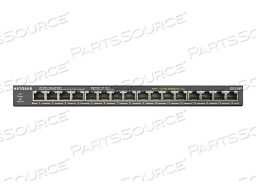 OEM#: GS316P-100NASNETGEAR 16-ПОРТОВЫЙ GIGABIT ETHERNET НЕУПРАВЛЯЕМЫЙ POE+ КОММУТАТОР С FLEXPOE от Netgear