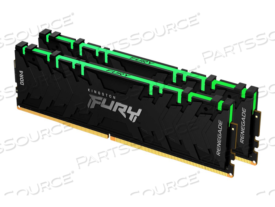 FURY RENEGADE RGB, DDR4, КОМПЛЕКТ, 64 ГБ: 2 X 32 ГБ, DIMM 288-КОНТАКТНЫЙ, 3600 МГЦ / PC4-28800, CL18, 1,35 В, БЕЗ БУФЕРА, NON-ECC, ЧЕРНЫЙ