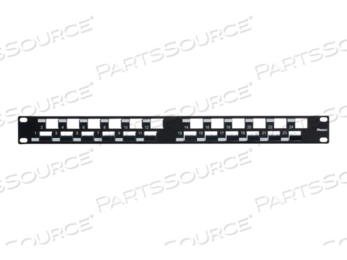 ГЛУХАЯ ПАНЕЛЬ KEYSTONE, МОНТИРУЕМАЯ ЗАПОДЛИЦО, ЧЕРНАЯ, 1U, 19/23, 24 ПОРТА