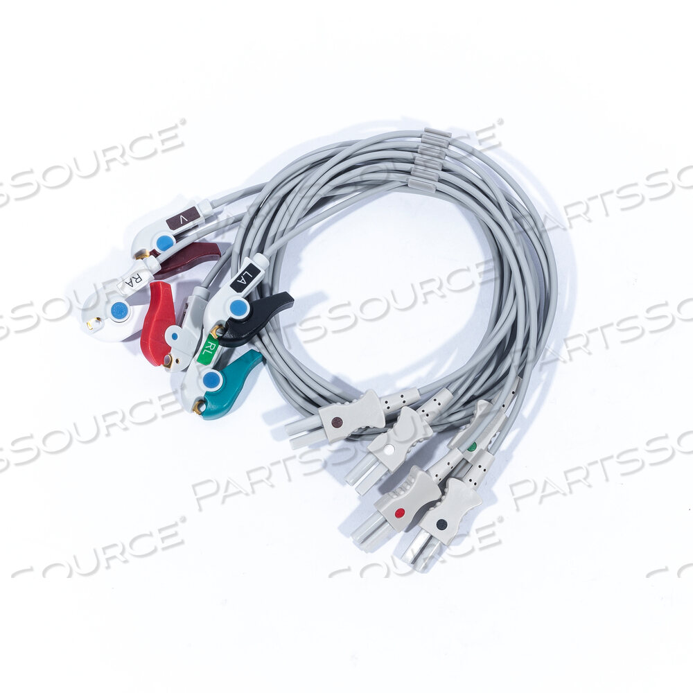 Replaces Spacelabs Healthcare 700-0006-10HEALTHCARE 5 LEAD 2 FT PINCH REUSABLE TRULINK ECG LEADWIRE SET