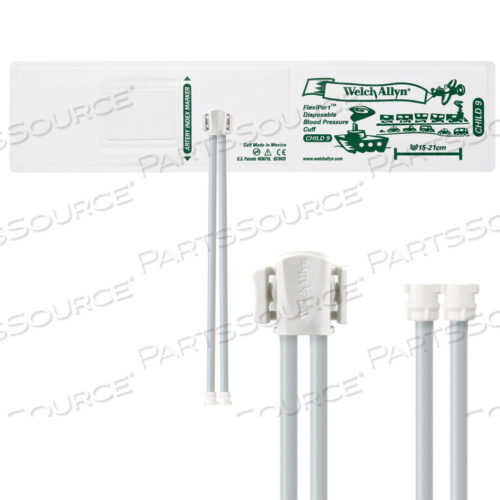 OEM#: SOFT-09-2MQПОЛНОСТЬЮ КОНФИГУРИРОВАННЫЕ МАНЖЕТЫ FLEXIPORT ДЛЯ ИЗМЕРЕНИЯ АРТЕРИАЛЬНОГО ДАВЛЕНИЯ, ДЕТСКИЕ (9) 15–21 СМ, ДВОЙНАЯ ТРУБКА, С ФИКСАТОРОМ, ОДНОРАЗОВЫЕ (20 МАНЖЕТ/УПАКОВКА) от Welch Allyn Inc.