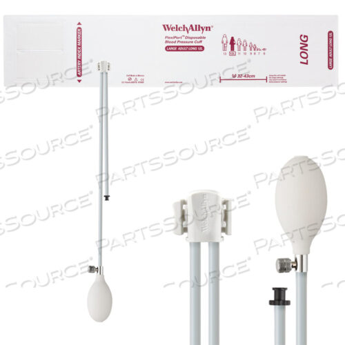 OEM#: SOFT-12L-2BVFULLY CONFIGURED FLEXIPORT BLOOD PRESSURE CUFFS, LARGE(12L) ADULT LONG 32-43 CM, DUAL TUBE, INFLATION SYS., DISPOSABLE (20 CUFFS/CASE) by Welch Allyn Inc.