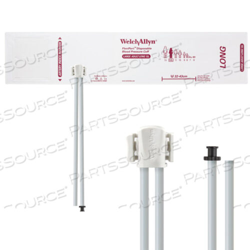 OEM#: SOFT-12L-2TPFULLY CONFIGURED FLEXIPORT BLOOD PRESSURE CUFFS, LARGE(12L) ADULT LONG 32-43 CM, DUAL TUBE, TRI-PURPOSE & EMPTY TUBE, DISPOSABLE (20 CUFFS/CASE) by Welch Allyn Inc.