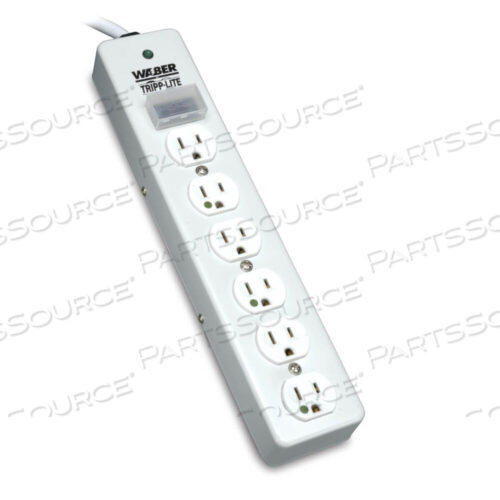 OEM#: SPS610HGRASURGE PROTECTOR STRIP MEDICAL RT ANGLE PLUG 6 OUTLET 10FT CORD by Tripp Lite