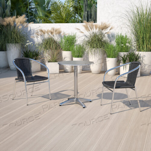 OEM#: TLH-020-BK-GGLILA КОММЕРЧЕСКИЙ РЕСТОРАННЫЙ СТУЛ ИЗ АЛЮМИНИЯ И ЧЕРНОГО РОТАНГА ДЛЯ ИСПОЛЬЗОВАНИЯ В ПОМЕЩЕНИИ И НА УЛИЦЕ от Flash Furniture