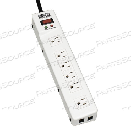 OEM#: TLM626TEL15METAL SURGE PROTECTOR ПРЯМОЙ УГЛОВОЙ 6 РОЗЕТОК 15-ФУТОВЫЙ ШНУР TEL/DSL от Tripp Lite