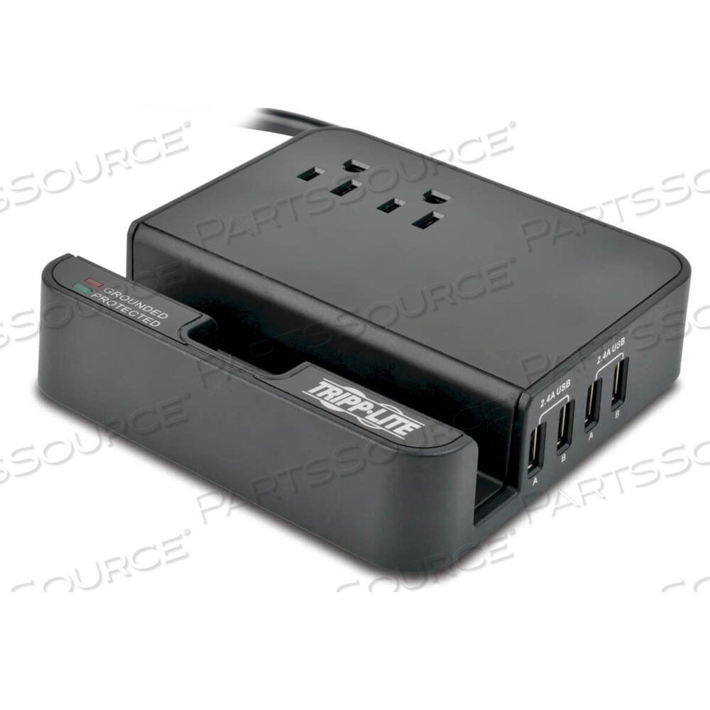 OEM#: TLP26USBB4-ПОРТОВАЯ USB-ЗАРЯДНАЯ СТАНЦИЯ С ФИЛЬТРОМ ОТ ПЕРЕНАПРЯЖЕНИЯ, 6 РОЗЕТОК, 6 ШНУРОВ от Tripp Lite