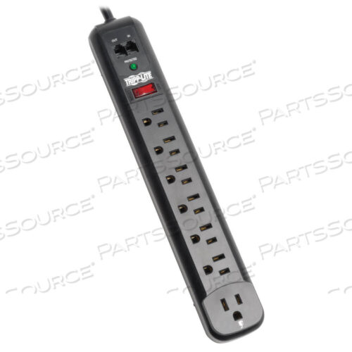 OEM#: TLP76RBTELSURGE PROTECTOR STRIP 120V RIGHT ANGLE 7 OUTLET RJ11 BLACK от Tripp Lite