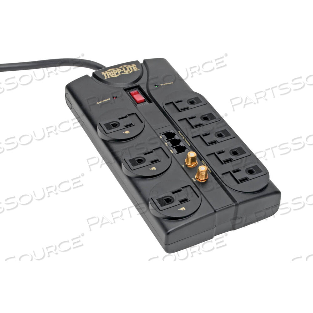 OEM#: TLP808TELTVУЗОЛОТНИК 120 В 8 РОЗЕТОК RJ11 КОАКСИАЛЬНЫЙ 8-ФУТОВЫЙ ШНУР 2160 ДЖОУЛЕЙ от Tripp Lite