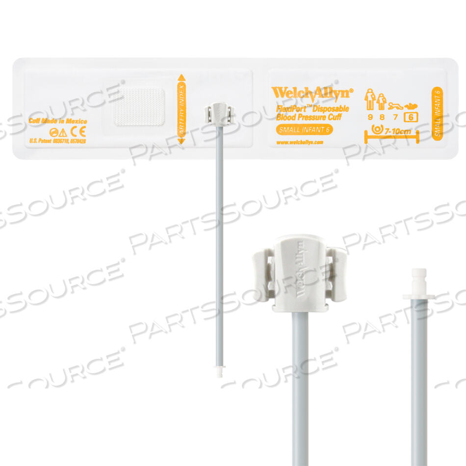 OEM#: VINYL-06-1HPFLEXIPORT МАНЖЕТЫ ДЛЯ ИЗМЕРЕНИЯ АРТЕРИАЛЬНОГО ДАВЛЕНИЯ, ПОЛНОСТЬЮ КОНФИГУРИРОВАННЫЕ, ДЛЯ МЛАДЕНЦЕВ (6) 7-10 СМ, ОДИНАРНАЯ ТРУБКА, ШТЫКОВОЙ КРЕПЛЕНИЕ, ОДНОРАЗОВЫЕ ВИНИЛ (20 МАНЖЕТ В КОРОБКЕ) от Welch Allyn Inc.
