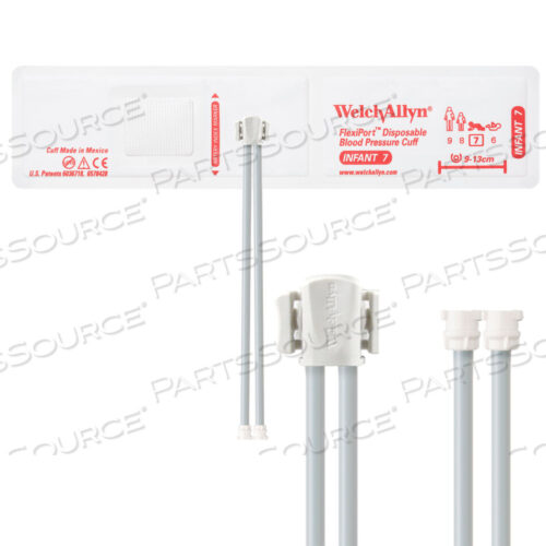 OEM#: VINYL-07-2MQПОЛНОСТЬЮ КОНФИГУРИРОВАННЫЕ МАНЖЕТЫ FLEXIPORT ДЛЯ ИЗМЕРЕНИЯ АРТЕРИАЛЬНОГО ДАВЛЕНИЯ, ДЛЯ МЛАДЕНЦЕВ (7) 9-13 СМ, ДВОЙНАЯ ТРУБКА, С ЗАМКОМ, ОДНОРАЗОВЫЕ ИЗ ВИНИЛА (20 МАНЖЕТ В КОРОБКЕ) от Welch Allyn Inc.