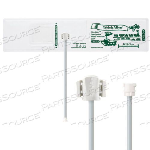 OEM#: VINYL-09-1MQПОЛНОСТЬЮ КОНФИГУРИРОВАННЫЕ МАНЖЕТЫ FLEXIPORT ДЛЯ ИЗМЕРЕНИЯ АРТЕРИАЛЬНОГО ДАВЛЕНИЯ, ДЕТСКИЕ (9) 15–21 СМ, ОДИНАРНАЯ ТРУБКА, С ЗАМКОМ, ОДНОРАЗОВЫЕ ИЗ ВИНИЛА (20 МАНЖЕТ В КОРОБКЕ) от Welch Allyn Inc.