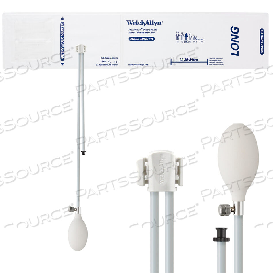 OEM#: VINYL-11L-2BVПОЛНОСТЬЮ КОНФИГУРИРОВАННЫЕ МАНЖЕТЫ FLEXIPORT ДЛЯ ИЗМЕРЕНИЯ АРТЕРИАЛЬНОГО ДАВЛЕНИЯ, ДЛЯ ВЗРОСЛЫХ, ДЛИННЫЕ (11 Л) 25–34 СМ, ДВОЙНАЯ ТРУБКА, СИСТЕМА НАДУВАНИЯ, ОДНОРАЗОВЫЕ ВИНИЛОВЫЕ (20 МАНЖЕТ В КОРОБКЕ) от Welch Allyn Inc.