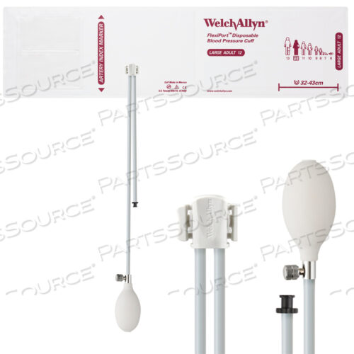 OEM#: VINYL-12-2BVПОЛНОСТЬЮ КОНФИГУРИРОВАННЫЕ МАНЖЕТЫ FLEXIPORT ДЛЯ ИЗМЕРЕНИЯ АРТЕРИАЛЬНОГО ДАВЛЕНИЯ, БОЛЬШИЕ ДЛЯ ВЗРОСЛЫХ (12) 32–43 СМ, ДВОЙНАЯ ТРУБКА, СИСТЕМА НАДУВАНИЯ, ОДНОРАЗОВЫЕ ВИНИЛОВЫЕ (20 МАНЖЕТ В КОРОБКЕ) от Welch Allyn Inc.
