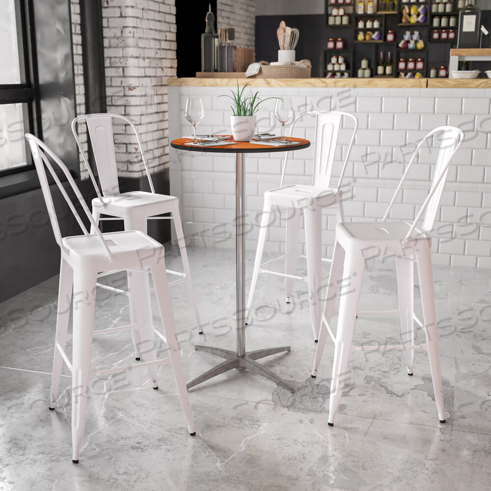 OEM#: XA-24-COTA-GGLARS 24 КРУГЛЫЙ ДЕРЕВЯННЫЙ СТОЛ ДЛЯ КОКТЕЙЛЯ С 30 И 42 КОЛОННАМИ от Flash Furniture