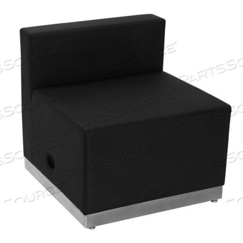 OEM#: ZB-803-CHAIR-BK-GGHERCULES ALON SERIES ЧЕРНЫЙ КОЖАНЫЙ МЯГКИЙ СТУЛ С ОСНОВАНИЕМ ИЗ МАТОВОЙ НЕРЖАВЕЮЩЕЙ СТАЛИ от Flash Furniture