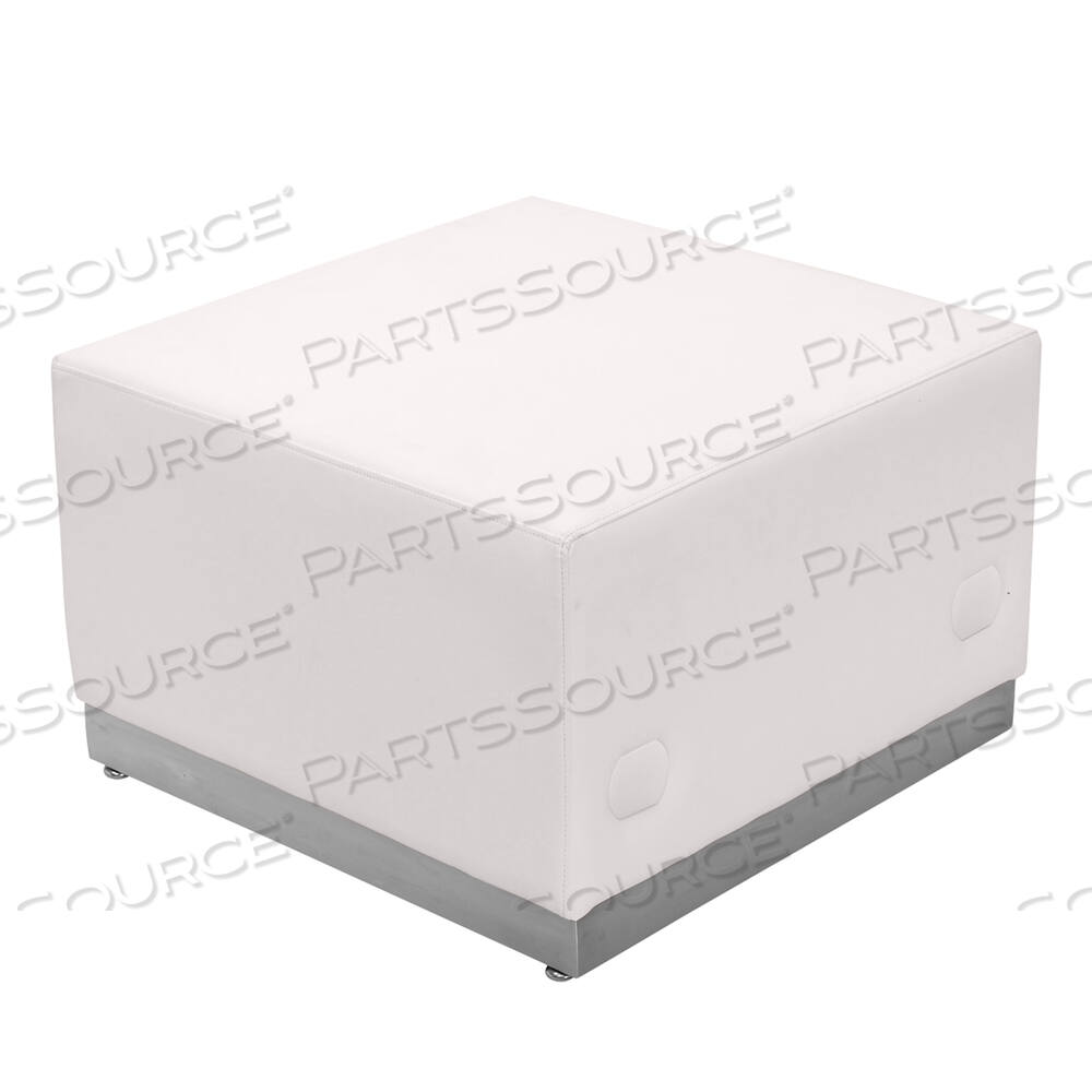 OEM#: ZB-803-OTTOMAN-WH-GGHERCULES ALON SERIES MELROSE WHITE LEATHERSOFT PUSHED STAINL STEEL BASSED от Flash Furniture