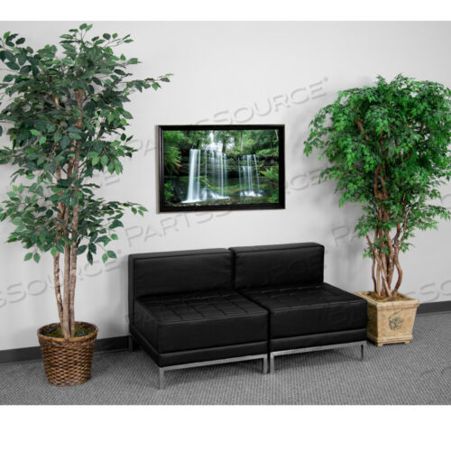 OEM#: ZB-IMAG-MIDCH-2-GGHERCULES IMAGINATION SERIES ЧЕРНЫЙ КОЖАНЫЙ МЯГКИЙ КОМПЛЕКТ ДЛЯ ОТДЫХА, 2 ПРЕДМЕТА от Flash Furniture