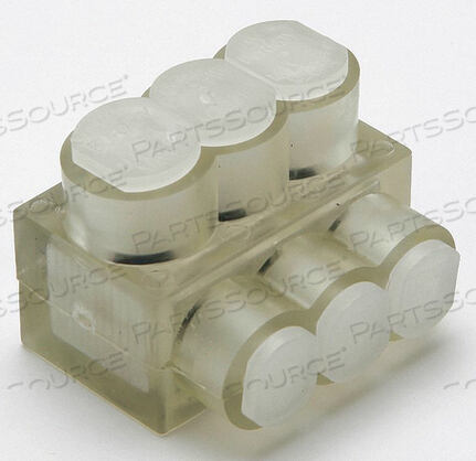 OEM#: BIBS43MULTIPLE TAP, 3 PORT, ALUMINUM, INSULATED, CLEAR, 14 SOL, 4 STR by Burndy