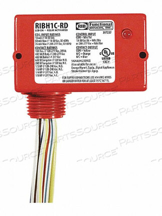 OEM#: RIBH1C-RDENCLOSED RELAY 10A SPDT 12VAC/DC POLARZD от RIB