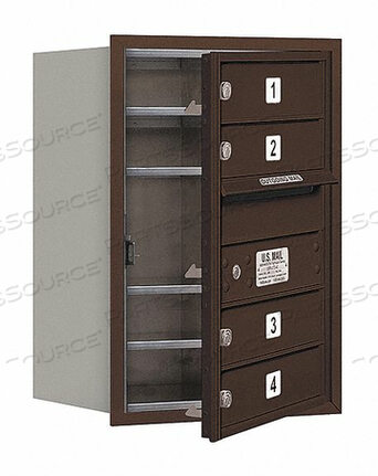 OEM#: 3706S-04ZFU4C ГОРИЗОНТАЛЬНЫЙ ПОЧТОВЫЙ ЯЩИК, 23-1/2H, ОДНОСТОЛБНЫЙ, 4 ДВЕРИ MB1, ЗАГРУЗКА СПЕРЕД, БРОНЗА, USPS от Salsbury Industries