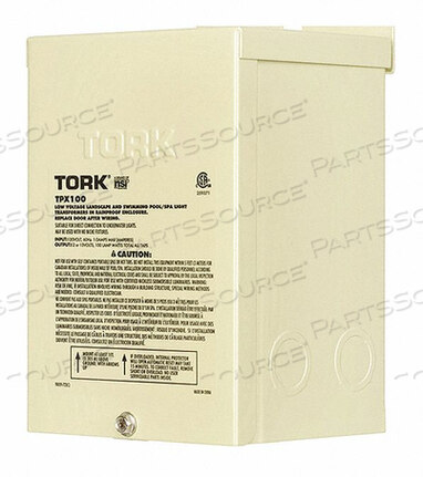 OEM#: TPX100POOL LIGHT TRANSFORMER 100W 1A PAINTED by Tork
