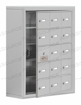 OEM#: 19158-15ASK15 ДВЕРНОЙ СВАРНОЙ ШКАФЧИК ДЛЯ СОТОВОГО ТЕЛЕФОНА С ЗАМКОМ ПОД КЛЮЧ, 24WX9-1/4DX36-1/2H, СЕРЫЙ, СОБРАН Salsbury Industries