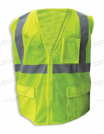 SAFETY VEST LIME SLVR STRIPE ZIP 2XL