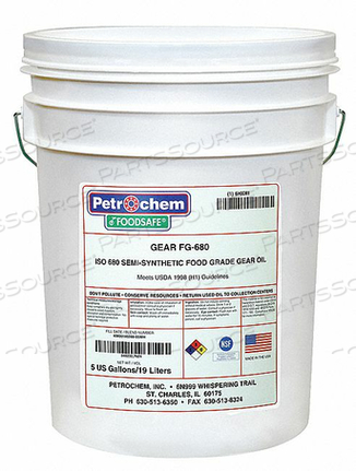 OEM#: FOODSAFE GEAR FG-680-005 ПИЩЕВОЕ ПОЛУСИНТЕЗИОННОЕ ТРАНСМИССИОННОЕ МАСЛО ISO 680 от Petrochem