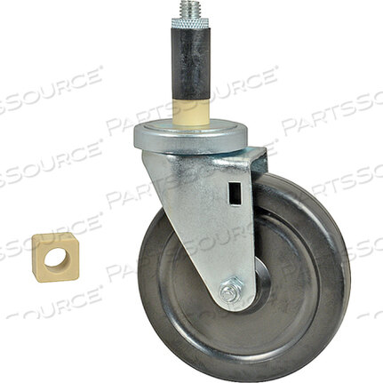 Replaces AllPoints Foodservice 8009639CASTER 5 BLACK WHEEL NO BRAKE L (NEW STYLE)