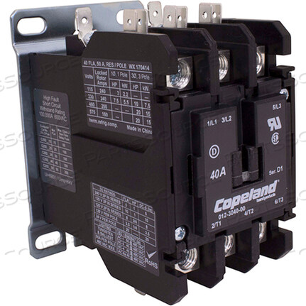 Заменяет AllPoints Foodservice 800965424V 3-POLE 40AMP CONTATC OR (912-3040-00)