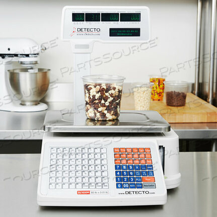 OEM#: DL1030PDELI ВЕСЫ СО ВСТРОЕННЫМ ПРИНТЕРОМ, ДИСПЛЕЙ НА СТОЙКЕ БАШНИ, 30 ФУНТОВ X 0,01 ФУНТА от Detecto Scale / Cardinal Scale
