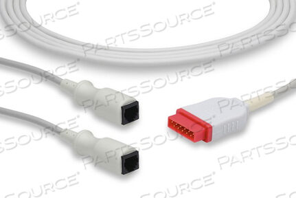 Заменяет GE Medical Systems Information Technology (GEMSIT) 2104158-003CAREFUSION 12 ФУТОВ ДВОЙНОЙ INVBP ДАТЧИК ABBOTT-HOSPIRA РАЗЪЕМ КАБЕЛЬ-АДАПТЕР