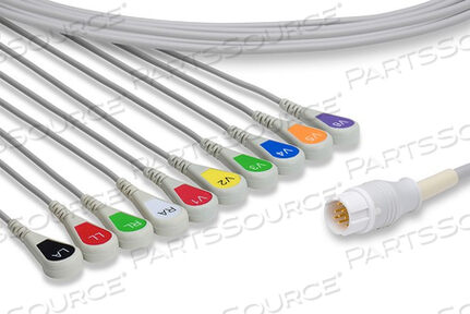 Заменяет Philips Healthcare 989803128951КАБЕЛЬ ЭКГ, СЕРЫЙ, ДИАМЕТР ПРОВОДА 2,6 ММ, 12-КОНТАКТНЫЙ КРУГЛЫЙ РАЗЪЕМ, ТЕРМОПЛАСТИЧНАЯ ПОЛИУРЕТАНОВАЯ ОБОЛОЧКА, ЗАЖИМ/ЗАХВАТ, 10 ФУТОВ