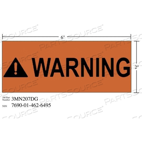 OEM#: 701030255351138-38877 3M DIAMOND GRADE ЗНАК БЕЗОПАСНОСТИ 3MN207DGWARNING,6X 2 от 3M Consumer