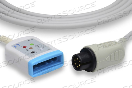 Replaces Criticare Technologies, Inc. 1123ECG TRUNK CABLE, 4 MM, 8 FT CABLE, TPU JACKET, GRAY, MEETS FDA, CE, ISO, ROHS