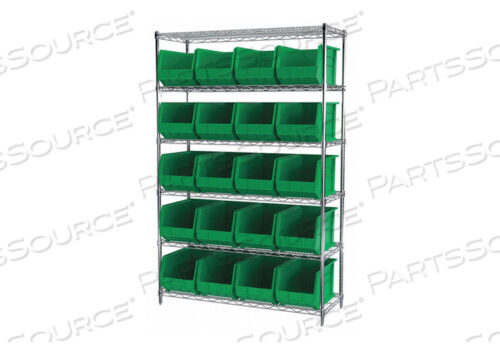 OEM#: AWS184830260GD5366 СТЕЛЛАЖ ДЛЯ ЯЩИКОВ 74 ОБЩАЯ ВЫСОТА 24 ЯЩИКА ЗЕЛЕНЫЙ от Akro-Mils / Myers Industries, Inc