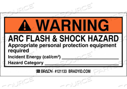 OEM#: 121133ARC FLASH LABEL 2 IN H 4 IN W PK10 от Brady Americas