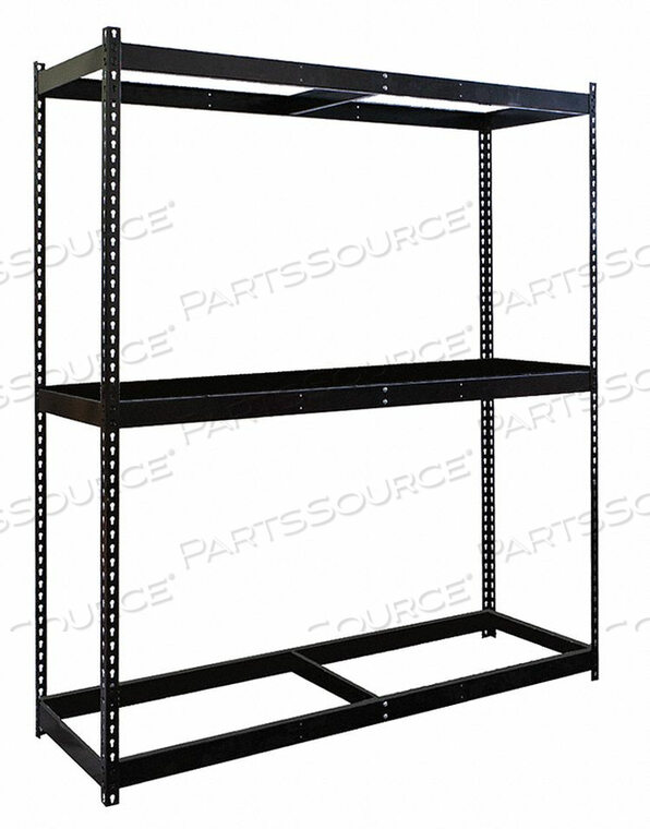 OEM#: DRHC721884-3S-MERIVETWELL СТЕЛЛАЖ С ДВОЙНЫМИ ЗАКЛЕПКАМИ И БЕСБОЛТОВЫМ СОЕДИНЕНИЕМ 72Ш x 18Г x 84В 3 УРОВНЯ СТАРТЕР БЕЗ НАСТИЛА ЧЕРНЫЙ от Hallowell