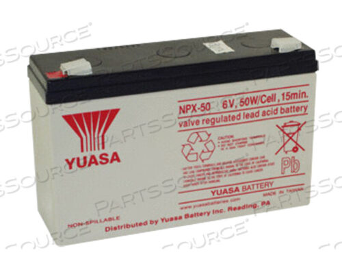 OEM#: NPX-50BATTERY, SEALED LEAD ACID, 6 В, 12 А·ч, FASTON (F2) от R&D Batteries, Inc.