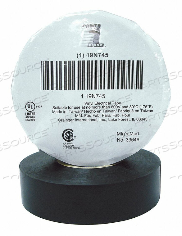 OEM#: 19N745ИЗОЛЯЦИОННАЯ ЛЕНТА 8.5 MIL 3/4 X 66 FT. ЧЕРНАЯ от Power First