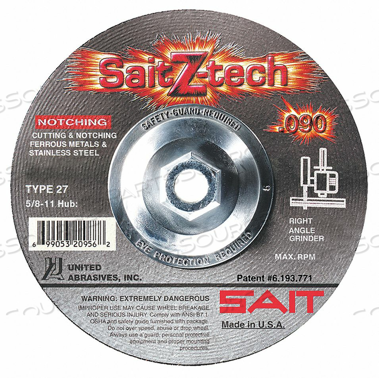 OEM#: 20955АБРАЗИВНЫЙ ОТРЕЗНОЙ КРУГ ДИАМЕТРОМ 6 ДЮЙМОВ от United Abrasives-Sait