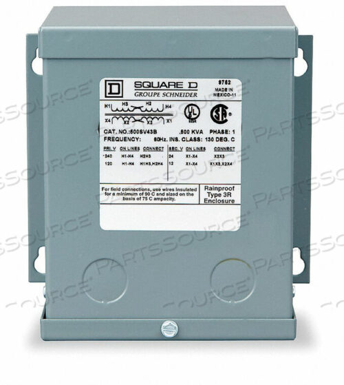 OEM#: 500SV46BТРАНСФОРМАТОР 120/240 В переменного тока 16/32 В переменного тока 500 ВА от Square D