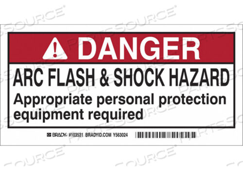 OEM#: 103531Этикетка защиты от дугового разряда 2INHX4INW PK10 от Brady Americas