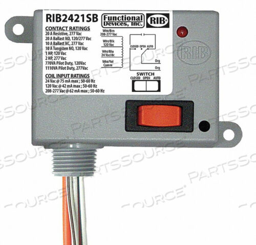 OEM#: RIB2421SBRELAY 24VAC/DC 120/208-277VAC 20A SPST от RIB